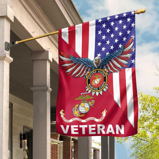 US Marine Corps Flag, US Marine Veteran Garden Flag, US Marine Garden Flag, Veteran Garden Flags