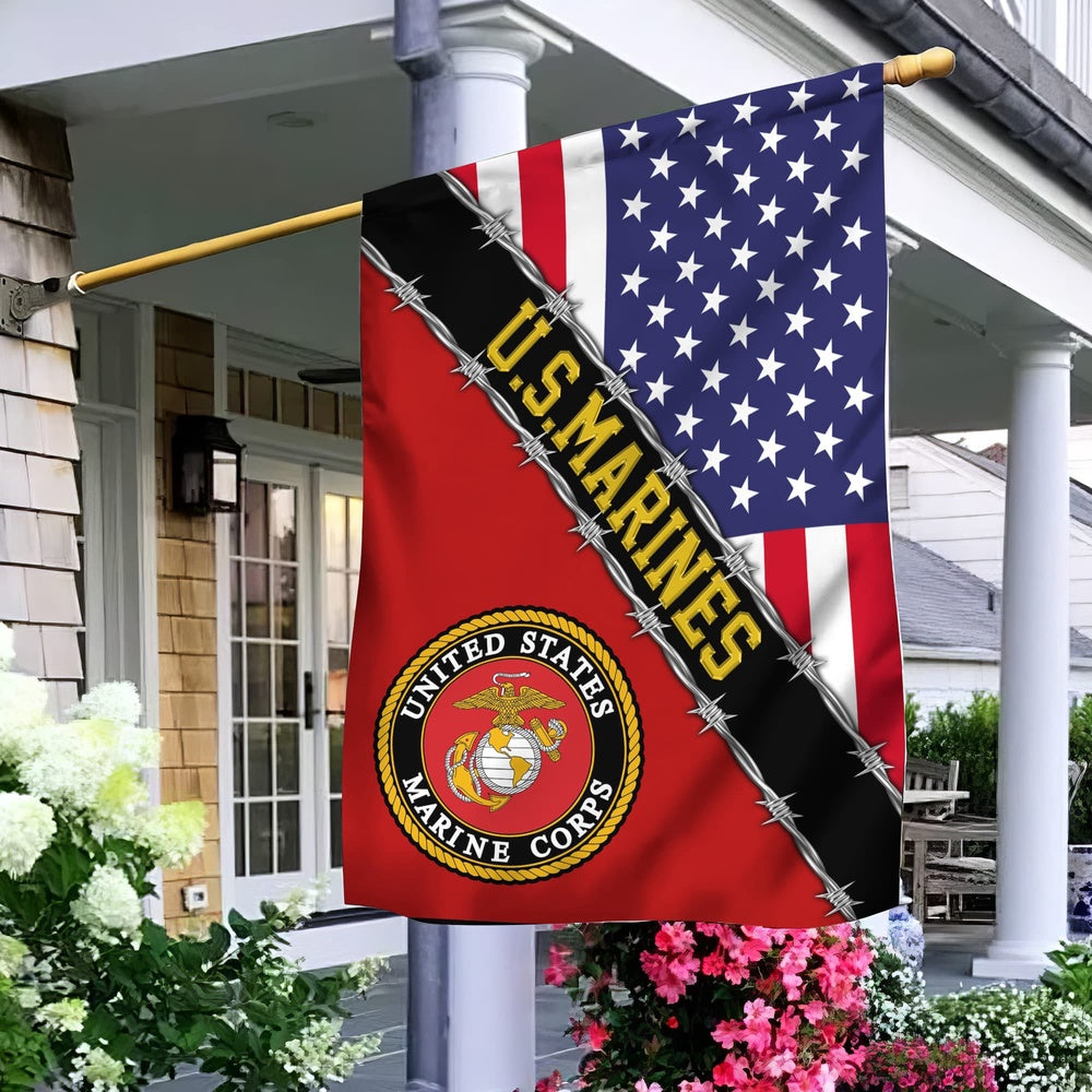US Marine Corps Flag, US Marines Garden Flag, Gift For Veterans Day, US Marine Garden Flag, Veteran Garden Flags