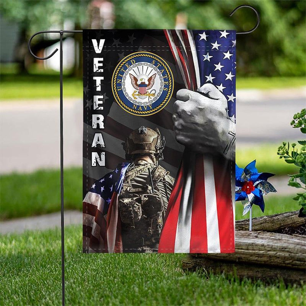 US Navy Veteran Flag, Bravery Navy Flag, US Navy Garden Flag, US Veteran Flag, Veteran Day Gift