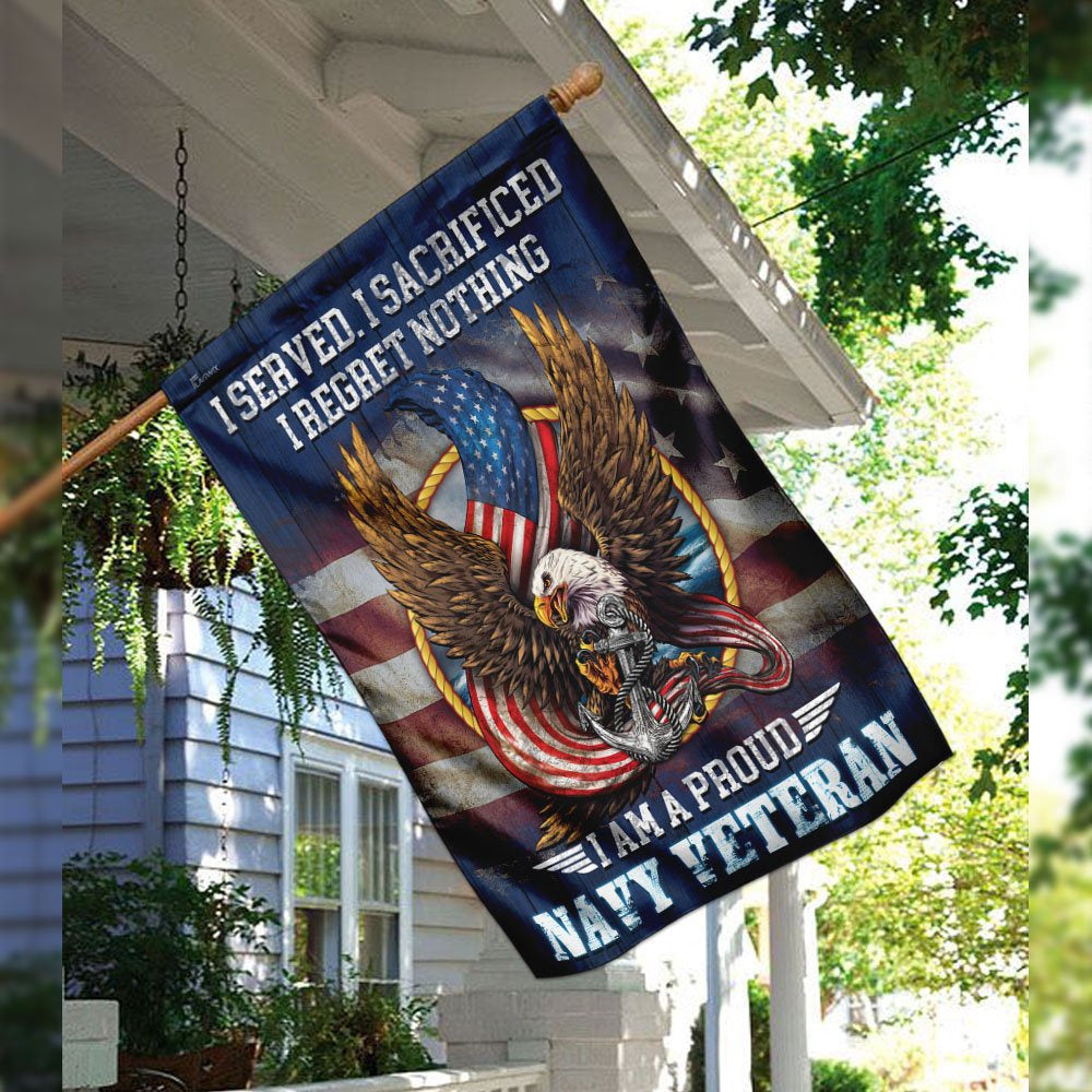 US Navy Veteran Flag, I Am A Proud Navy Veteran Flag, US Navy Garden Flag, US Veteran Flag, Veteran Day Gift
