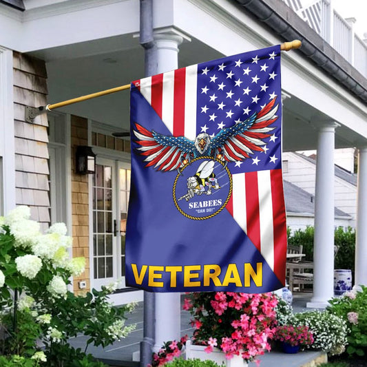 US Navy Veteran Flag, Navy Seabees Veteran American Us Flag, US Navy Garden Flag, US Veteran Flag, Veteran Day Gift