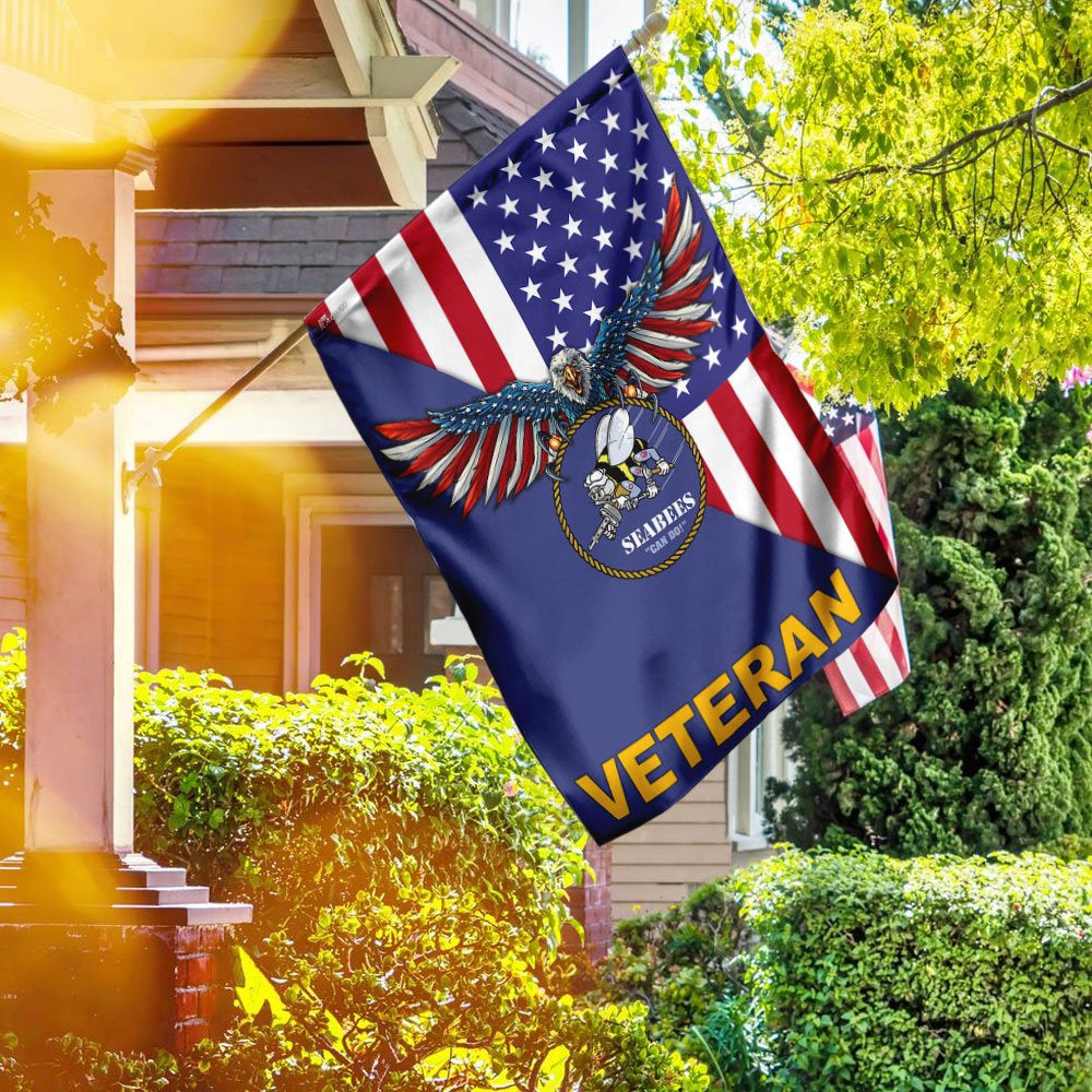 US Navy Veteran Flag, Navy Seabees Veteran American Us Flag, US Navy Garden Flag, US Veteran Flag, Veteran Day Gift