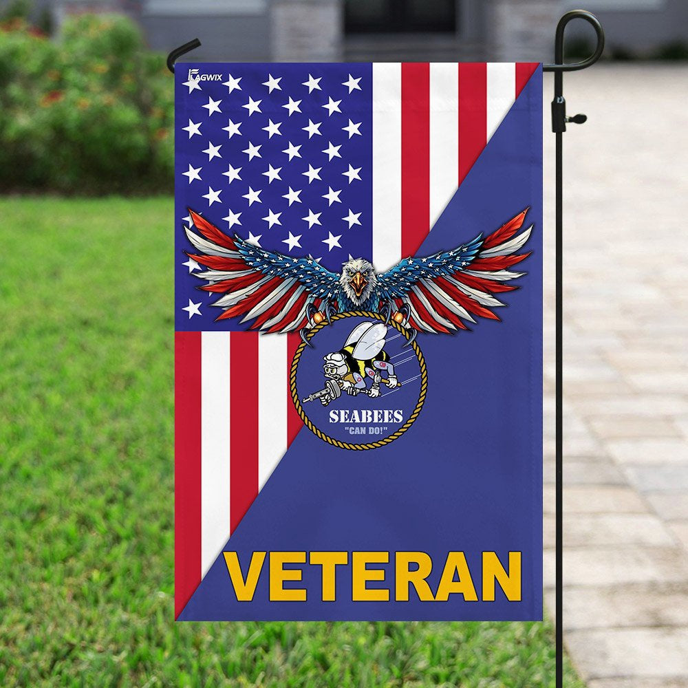 US Navy Veteran Flag, Navy Seabees Veteran American Us Flag, US Navy Garden Flag, US Veteran Flag, Veteran Day Gift