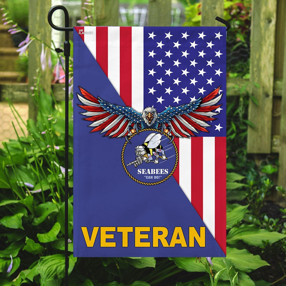 US Navy Veteran Flag, Navy Seabees Veteran American Us Flag, US Navy Garden Flag, US Veteran Flag, Veteran Day Gift