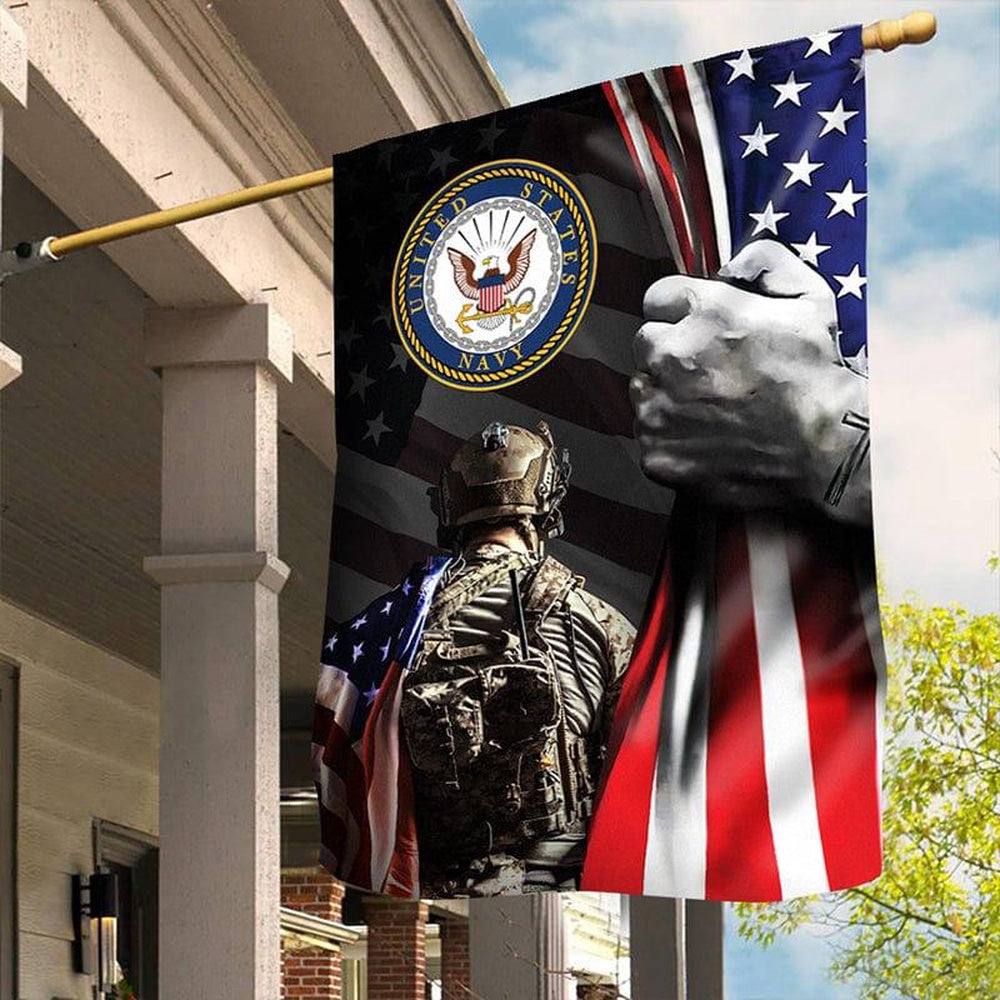 US Navy Veteran Flag, Protect The House Navy Flag, US Navy Garden Flag, US Veteran Flag, Veteran Day Gift