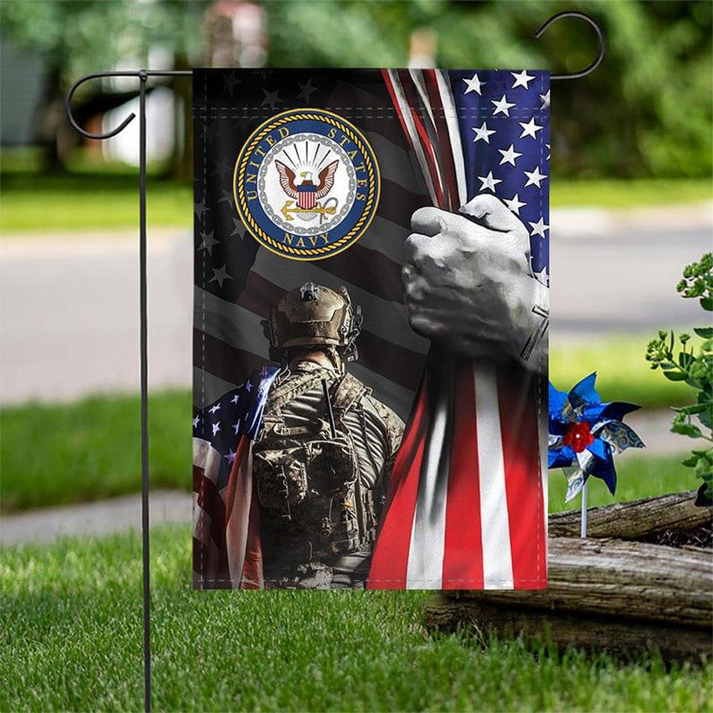 US Navy Veteran Flag, Protect The House Navy Flag, US Navy Garden Flag, US Veteran Flag, Veteran Day Gift