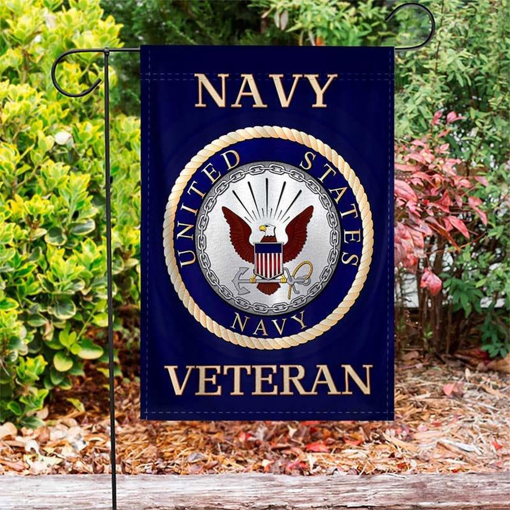 US Navy Veteran Flag, Proud Of American Forces Navy Flag, US Navy Garden Flag, US Veteran Flag, Veteran Day Gift