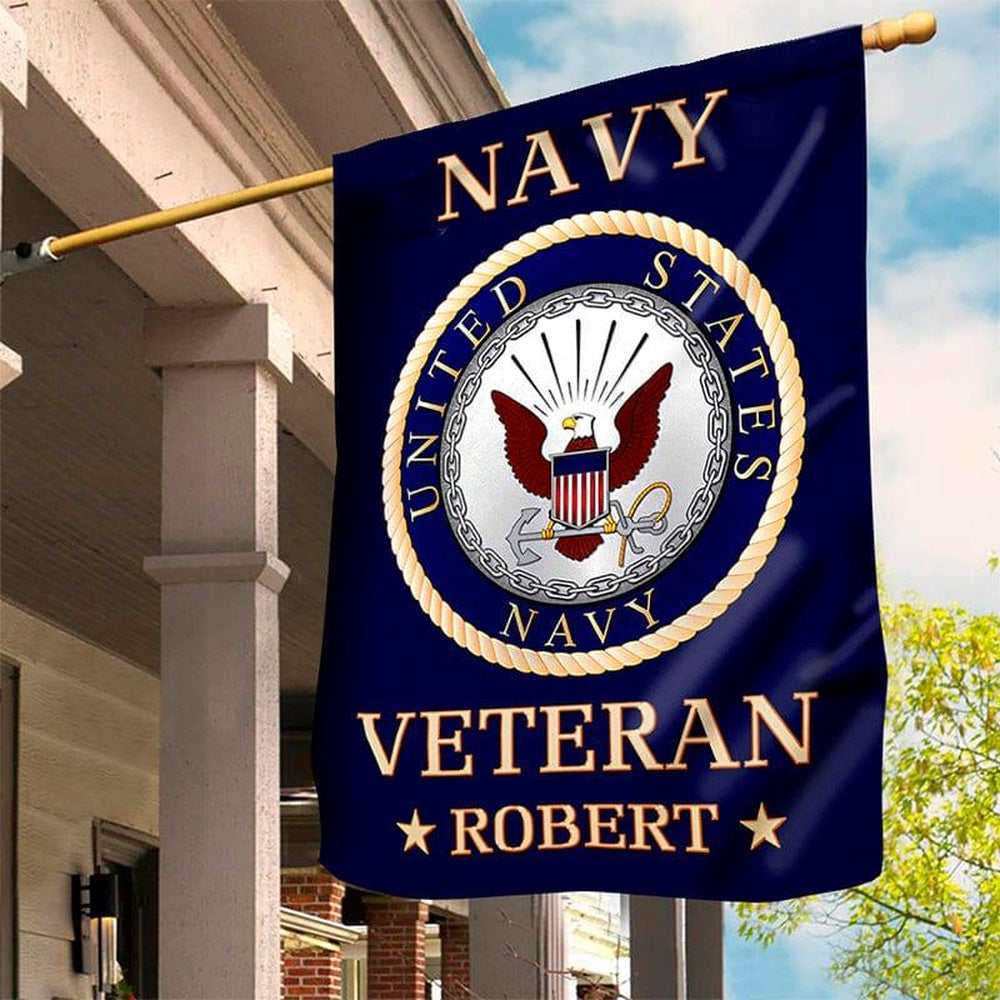 US Navy Veteran Flag, Proud Of American Forces Navy Flag, US Navy Garden Flag, US Veteran Flag, Veteran Day Gift