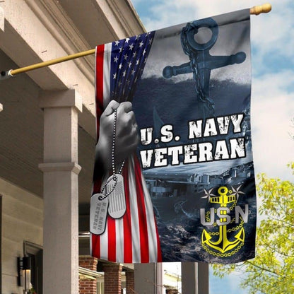 US Navy Veteran Flag, Proud Of Veterans Navy Flag, US Navy Garden Flag, US Veteran Flag, Veteran Day Gift