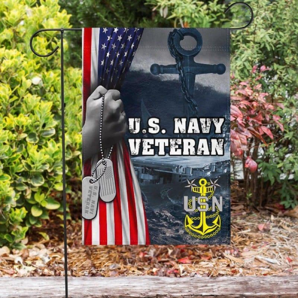 US Navy Veteran Flag, Proud Of Veterans Navy Flag, US Navy Garden Flag, US Veteran Flag, Veteran Day Gift