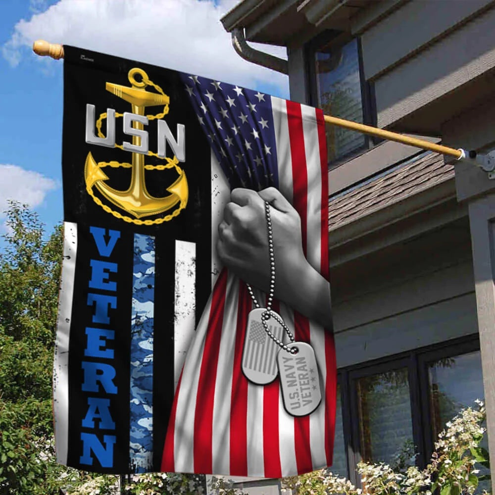 US Navy Veteran Flag, Unique Us Navy Veteran Flag, US Navy Garden Flag, US Veteran Flag, Veteran Day Gift