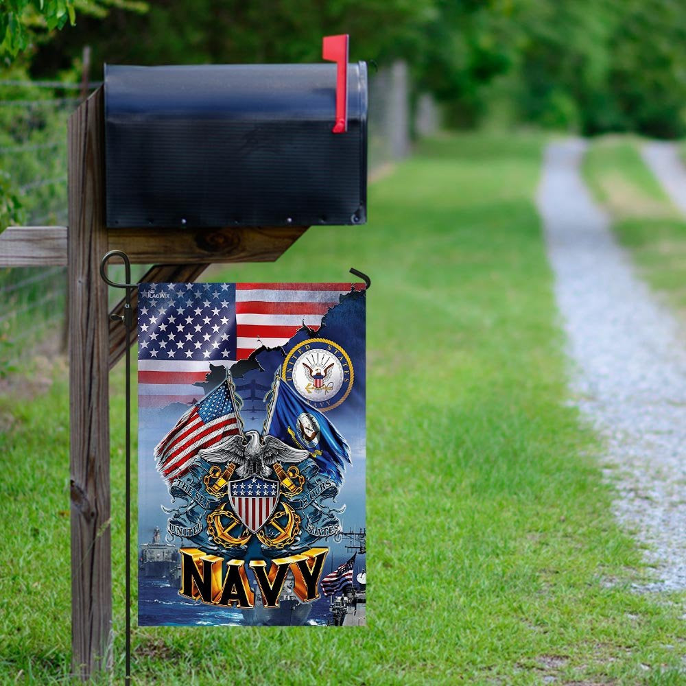 US Navy Veteran Flag, United States Navy America Flag, US Navy Garden Flag, US Veteran Flag, Veteran Day Gift