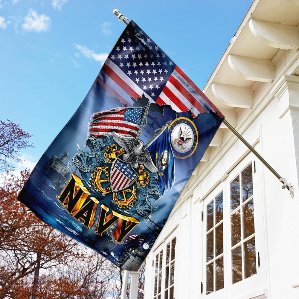 US Navy Veteran Flag, United States Navy America Flag, US Navy Garden Flag, US Veteran Flag, Veteran Day Gift