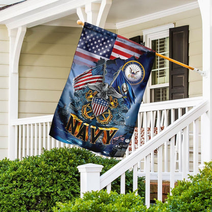 US Navy Veteran Flag, United States Navy America Flag, US Navy Garden Flag, US Veteran Flag, Veteran Day Gift