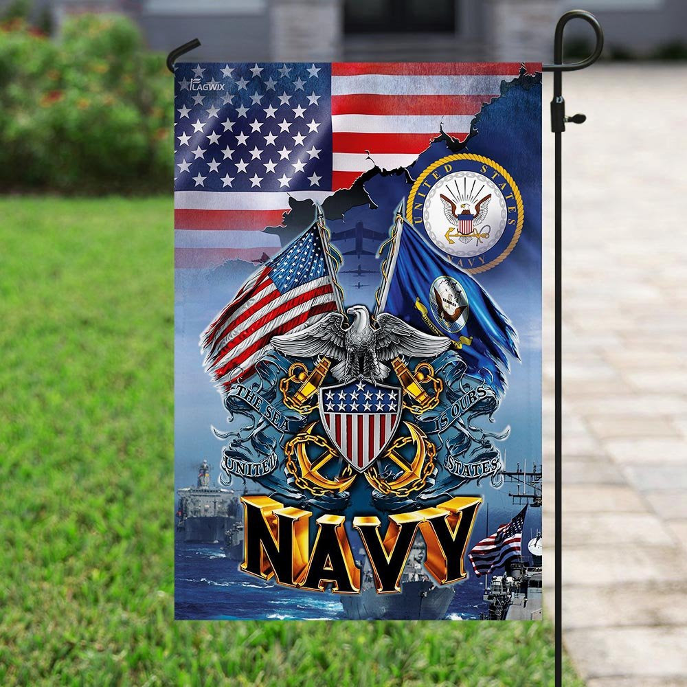 US Navy Veteran Flag, United States Navy America Flag, US Navy Garden Flag, US Veteran Flag, Veteran Day Gift