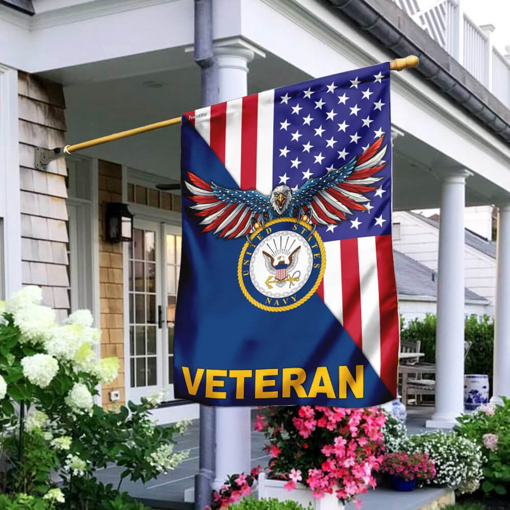 US Navy Veteran Flag, United States Navy American Veteran Us Flag, US Navy Garden Flag, US Veteran Flag, Veteran Day Gift