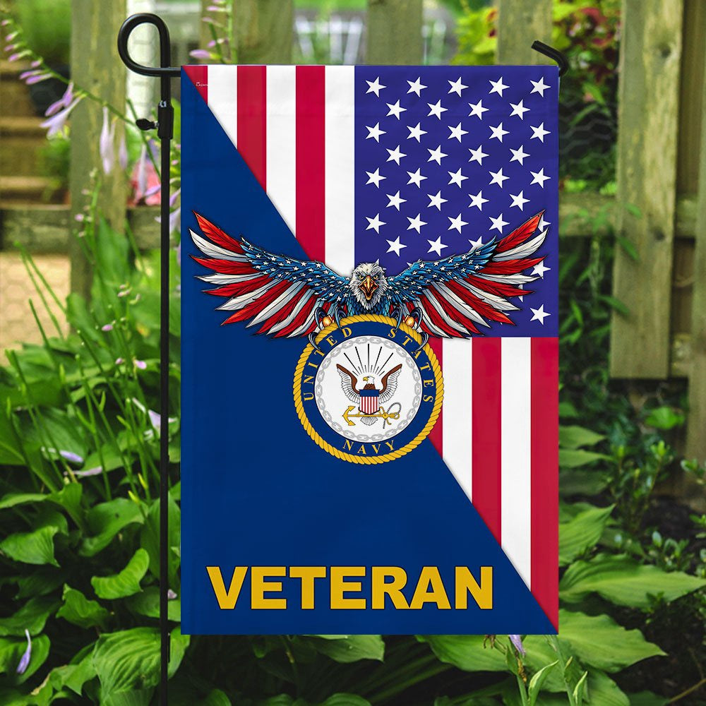 US Navy Veteran Flag, United States Navy American Veteran Us Flag, US Navy Garden Flag, US Veteran Flag, Veteran Day Gift