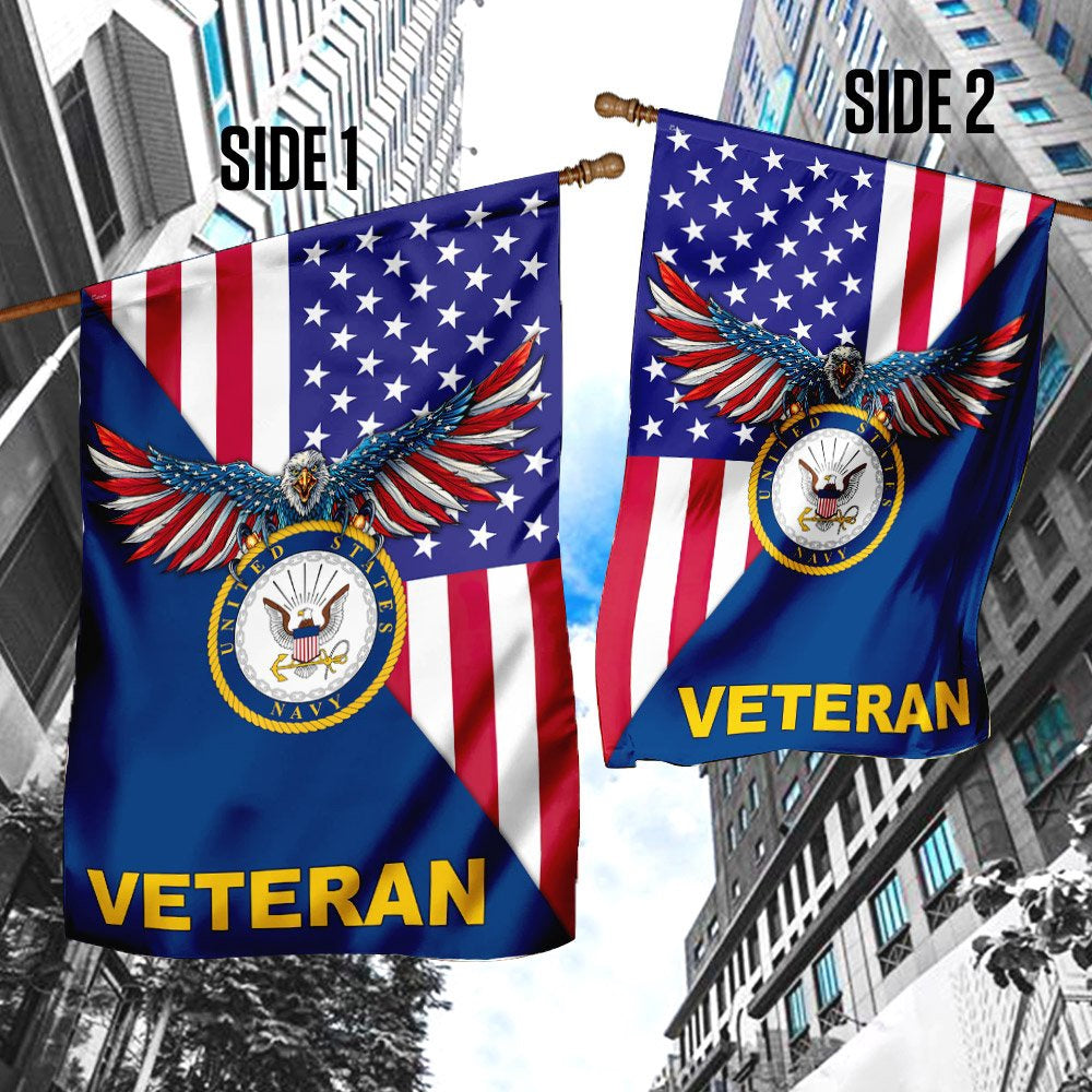US Navy Veteran Flag, United States Navy American Veteran Us Flag, US Navy Garden Flag, US Veteran Flag, Veteran Day Gift