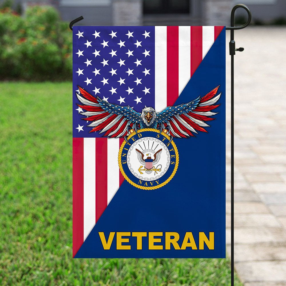 US Navy Veteran Flag, United States Navy American Veteran Us Flag, US Navy Garden Flag, US Veteran Flag, Veteran Day Gift