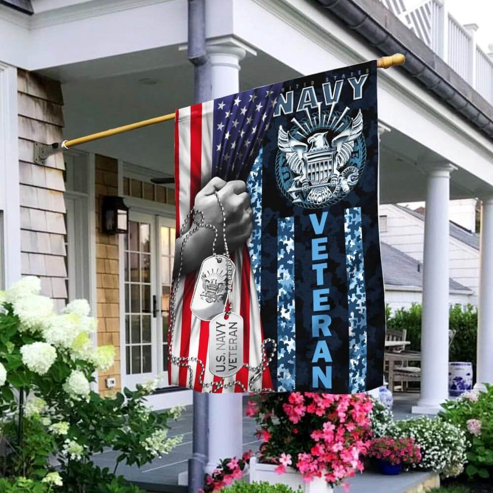 US Navy Veteran Flag, United States Navy Veteran America Flag, US Navy Garden Flag, US Veteran Flag, Veteran Day Gift