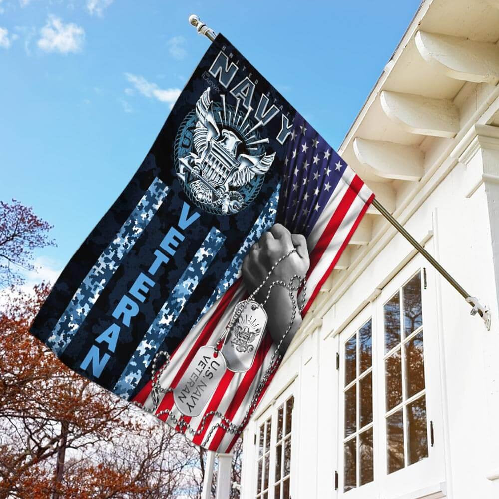 US Navy Veteran Flag, United States Navy Veteran America Flag, US Navy Garden Flag, US Veteran Flag, Veteran Day Gift
