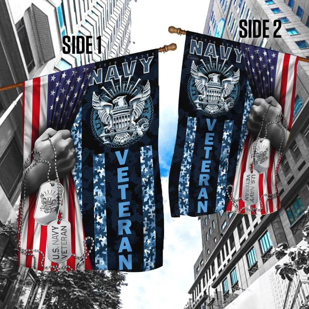 US Navy Veteran Flag, United States Navy Veteran America Flag, US Navy Garden Flag, US Veteran Flag, Veteran Day Gift