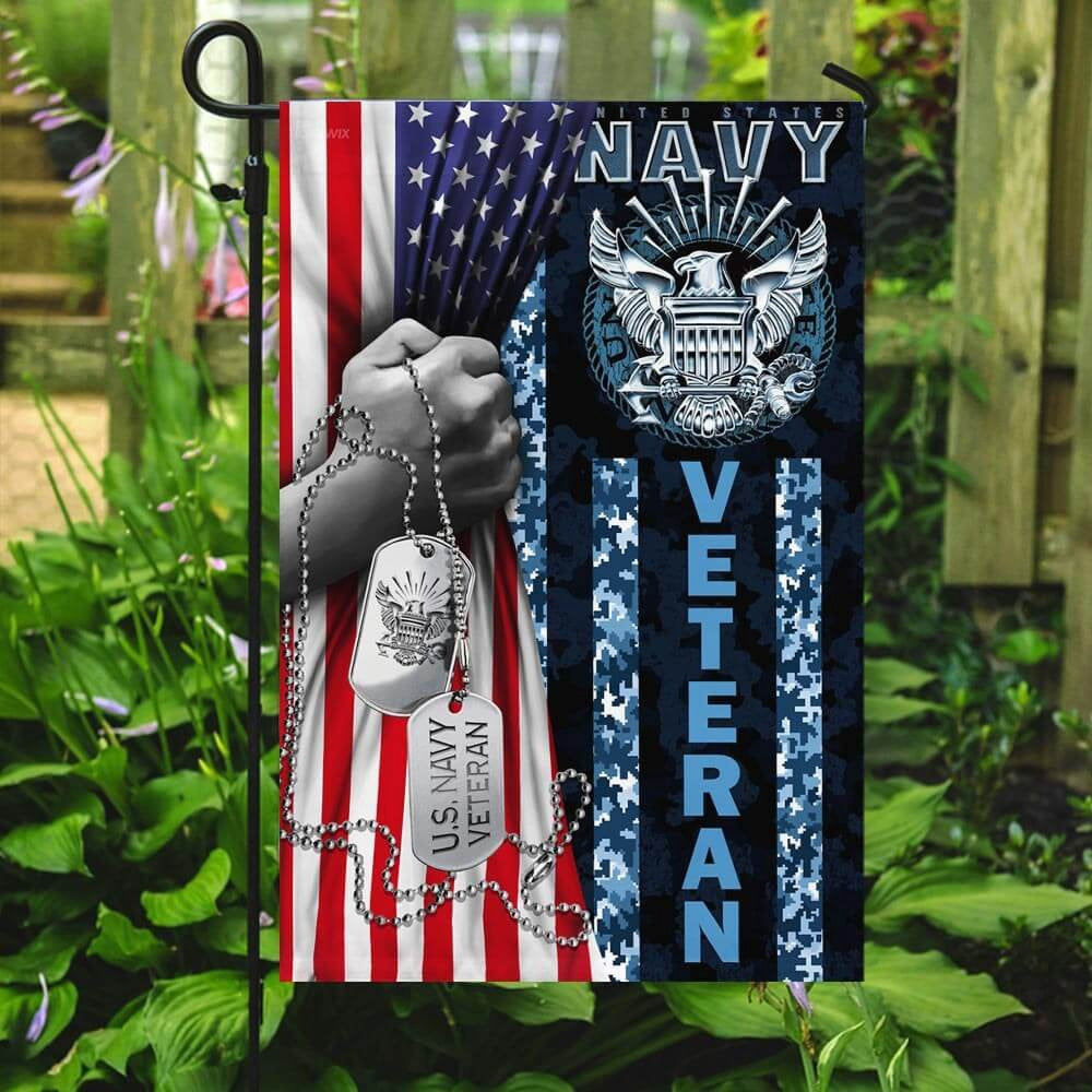 US Navy Veteran Flag, United States Navy Veteran America Flag, US Navy Garden Flag, US Veteran Flag, Veteran Day Gift