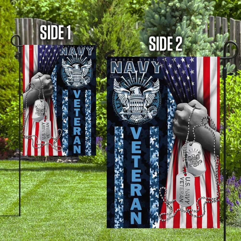 US Navy Veteran Flag, United States Navy Veteran America Flag, US Navy Garden Flag, US Veteran Flag, Veteran Day Gift