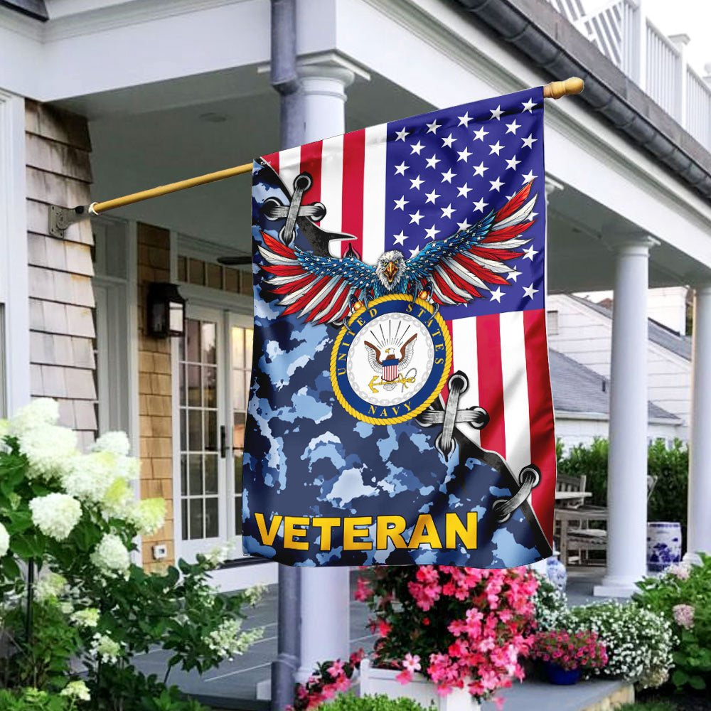 US Navy Veteran Flag, United States Navy Veteran American Us Flag, US Navy Garden Flag, US Veteran Flag, Veteran Day Gift