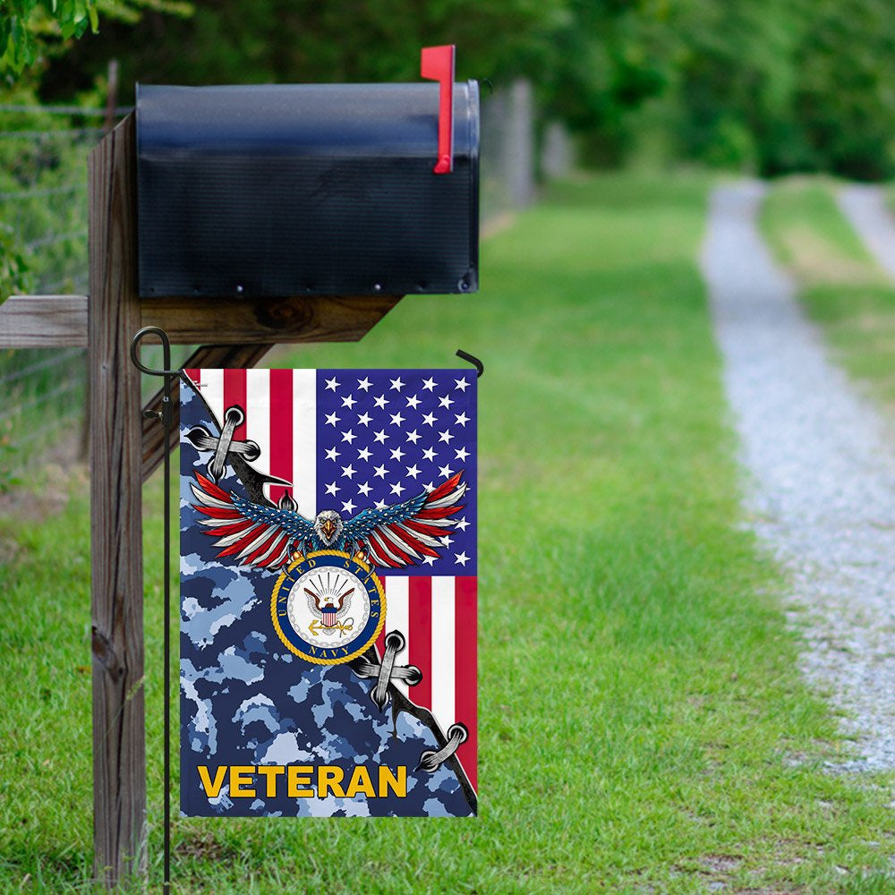 US Navy Veteran Flag, United States Navy Veteran American Us Flag, US Navy Garden Flag, US Veteran Flag, Veteran Day Gift
