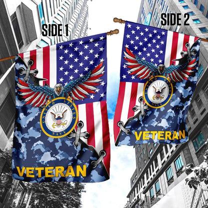 US Navy Veteran Flag, United States Navy Veteran American Us Flag, US Navy Garden Flag, US Veteran Flag, Veteran Day Gift