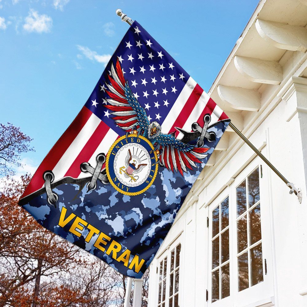 US Navy Veteran Flag, United States Navy Veteran American Us Flag, US Navy Garden Flag, US Veteran Flag, Veteran Day Gift