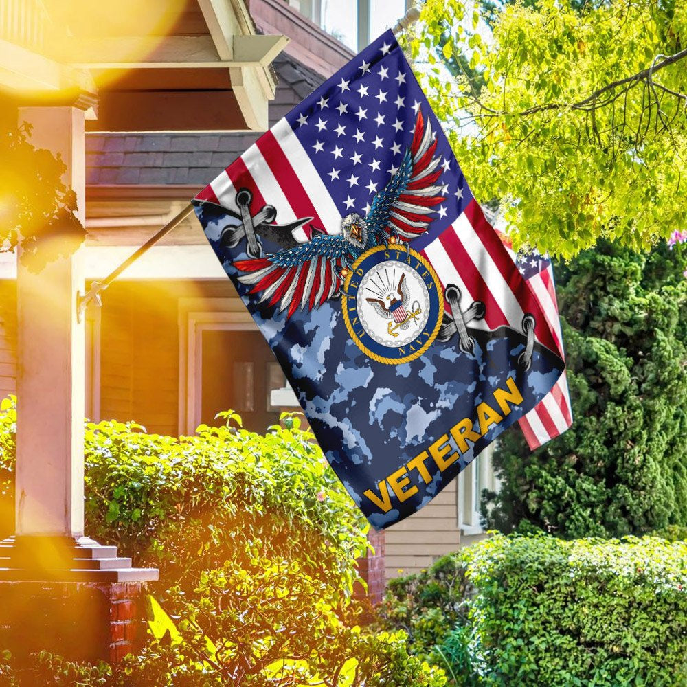 US Navy Veteran Flag, United States Navy Veteran American Us Flag, US Navy Garden Flag, US Veteran Flag, Veteran Day Gift