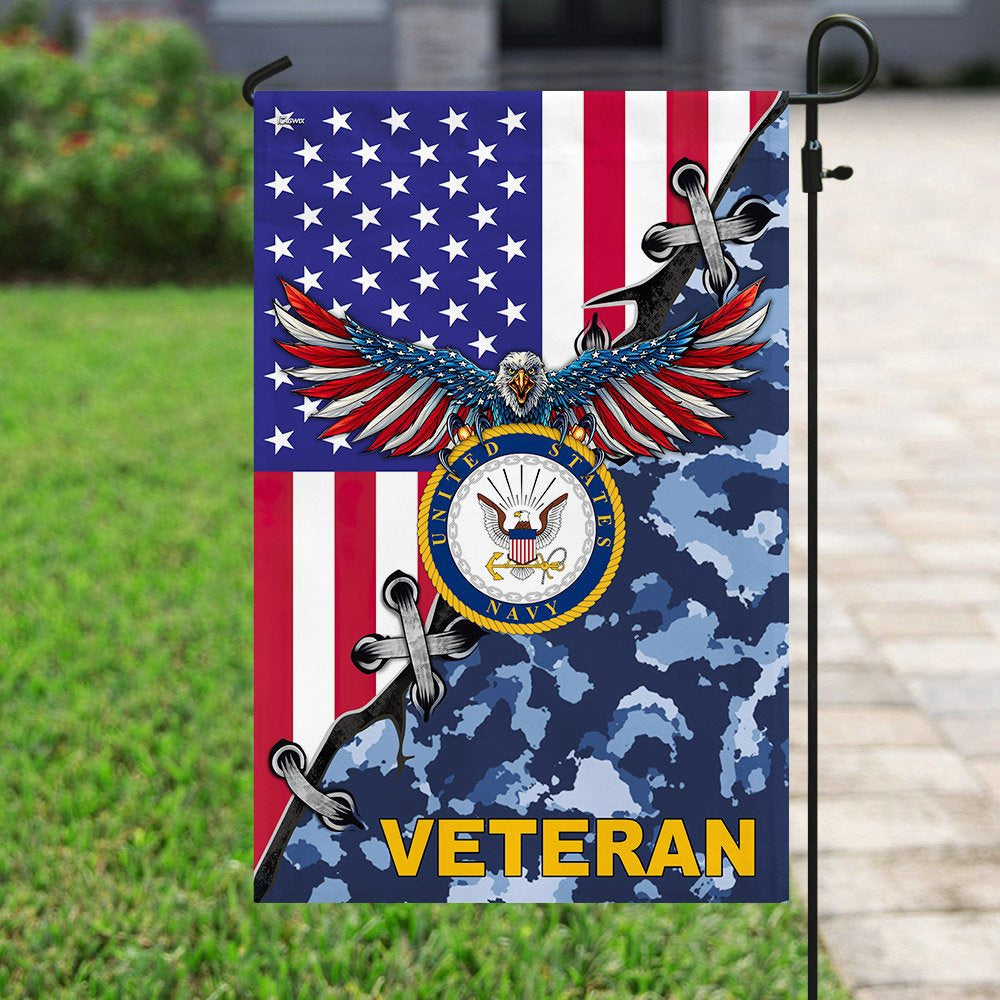 US Navy Veteran Flag, United States Navy Veteran American Us Flag, US Navy Garden Flag, US Veteran Flag, Veteran Day Gift