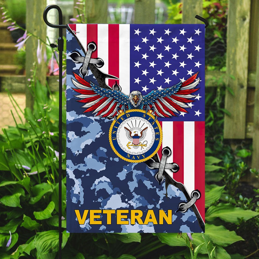 US Navy Veteran Flag, United States Navy Veteran American Us Flag, US Navy Garden Flag, US Veteran Flag, Veteran Day Gift