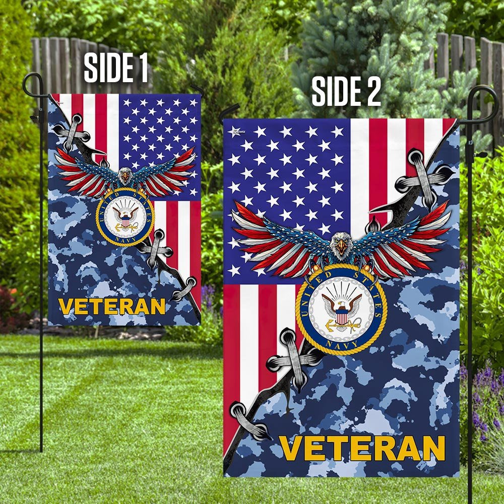 US Navy Veteran Flag, United States Navy Veteran American Us Flag, US Navy Garden Flag, US Veteran Flag, Veteran Day Gift