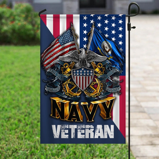 US Navy Veteran Flag, United States Navy Veteran The Sea Is Ours Flag, US Navy Garden Flag, US Veteran Flag, Veteran Day Gift
