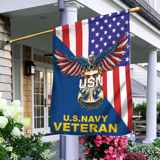 US Navy Veteran Flag, Us Navy Garden Flag, Gift For Navy Veteran, US Navy Garden Flag, US Veteran Flag, Veteran Day Gift