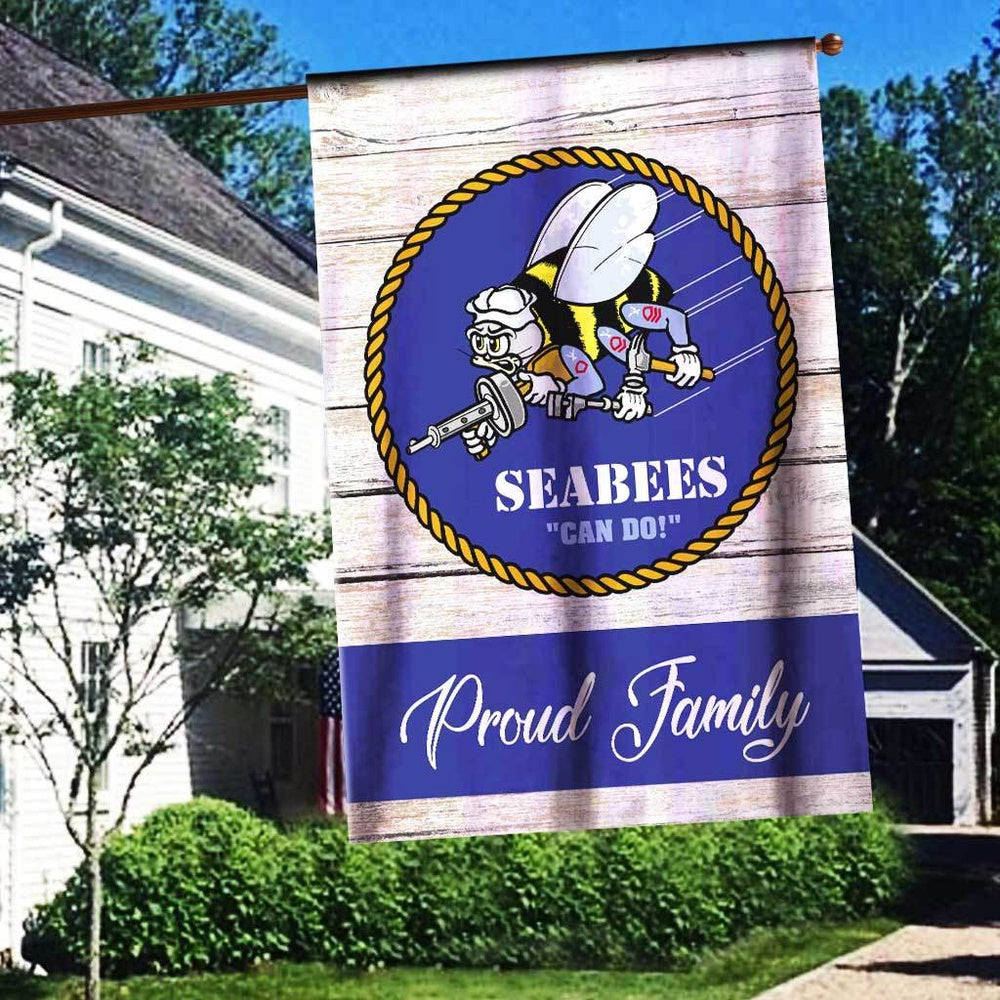 US Navy Veteran Flag, Us Navy Seabee Garden Flag 3D Full Printing, US Navy Garden Flag, US Veteran Flag, Veteran Day Gift