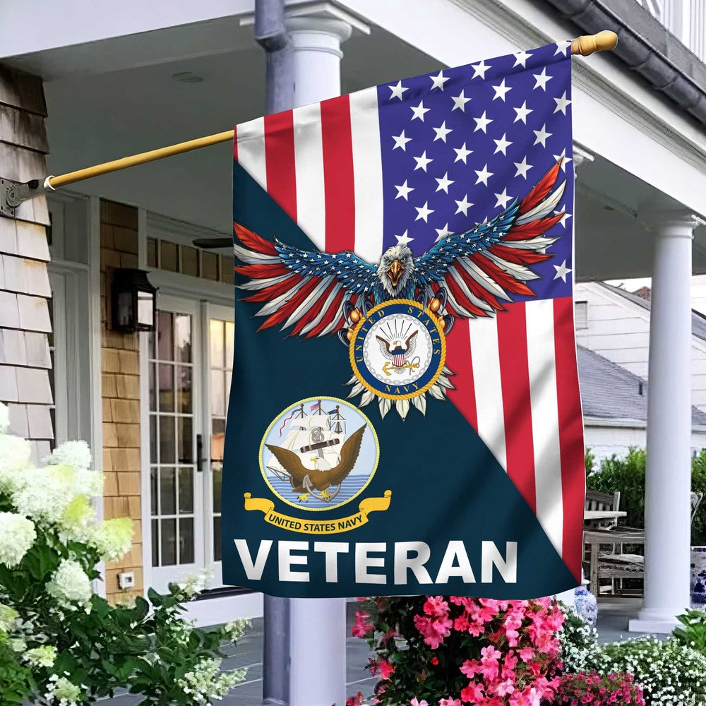 US Navy Veteran Flag, Us Navy Veteran Garden Flag, US Navy Garden Flag, US Veteran Flag, Veteran Day Gift