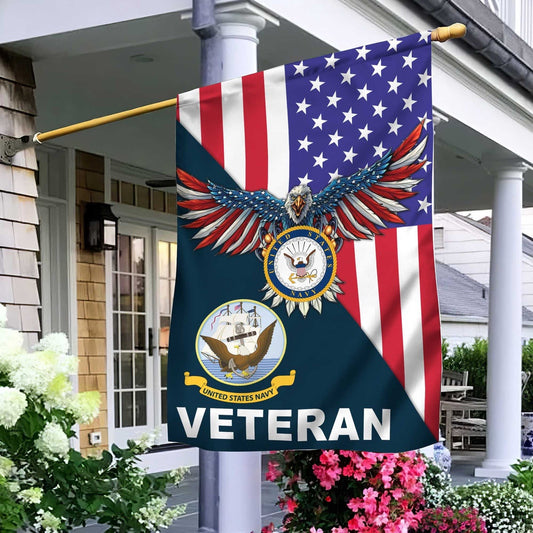 US Navy Veteran Flag, Us Navy Veteran Garden Flag, US Navy Garden Flag, US Veteran Flag, Veteran Day Gift