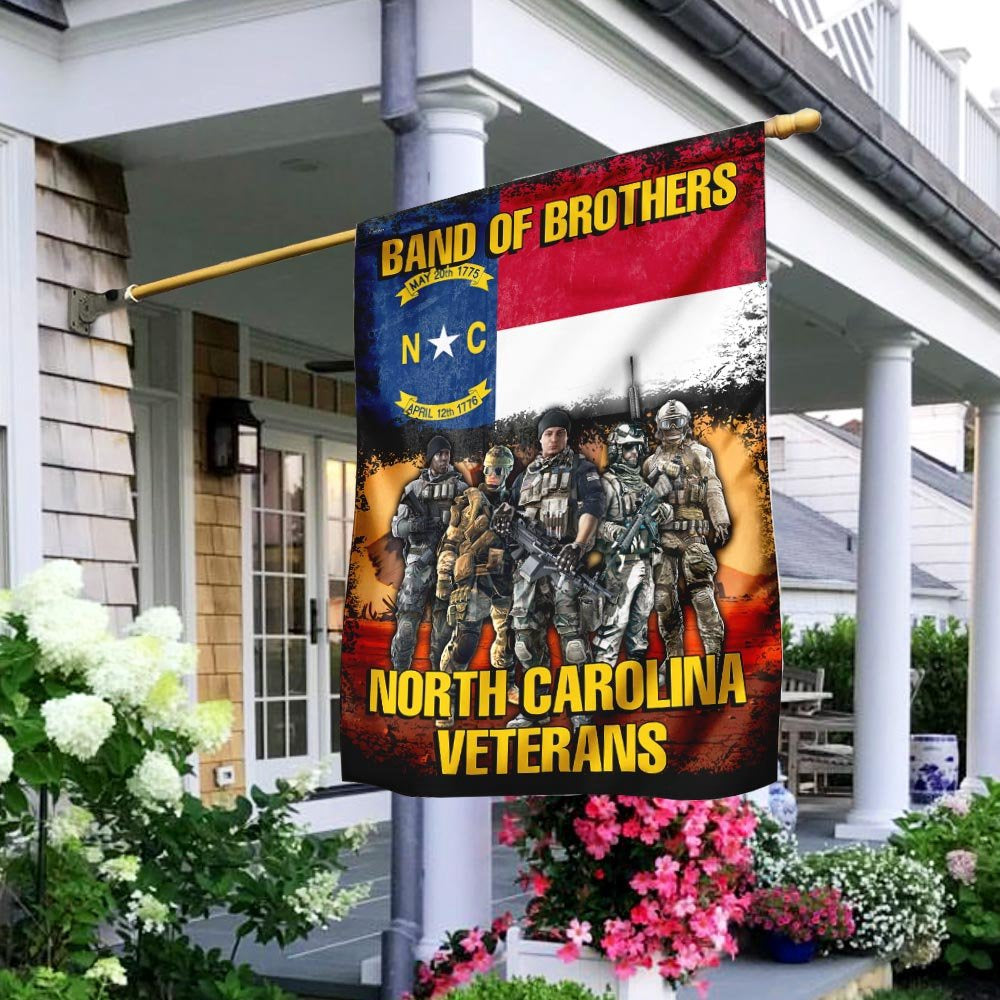 US Veteran Flag, Band Of Brothers North Carolina Veterans Flag, Veteran Garden Flags