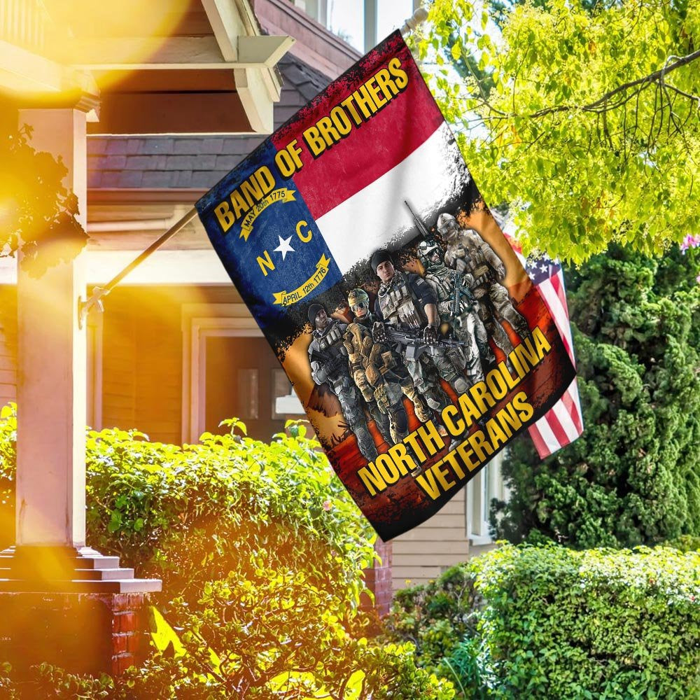 US Veteran Flag, Band Of Brothers North Carolina Veterans Flag, Veteran Garden Flags