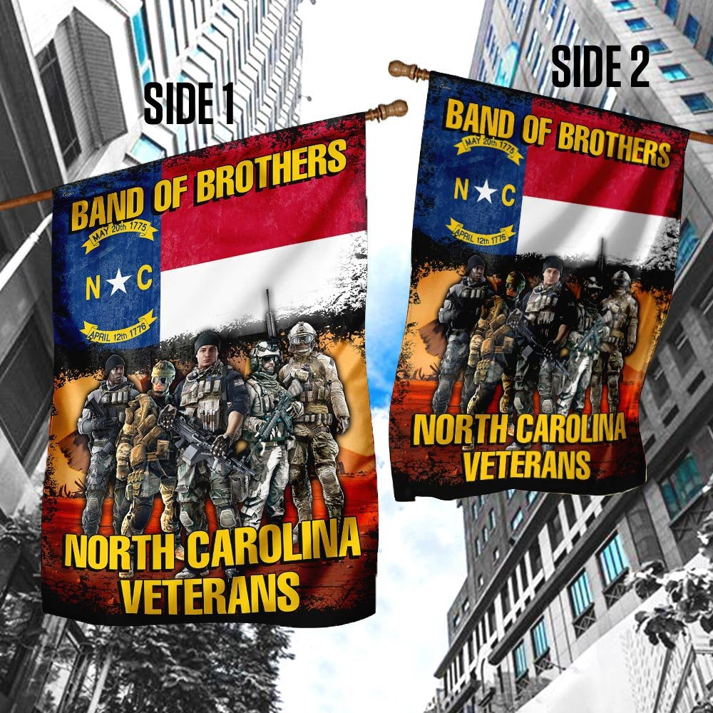 US Veteran Flag, Band Of Brothers North Carolina Veterans Flag, Veteran Garden Flags