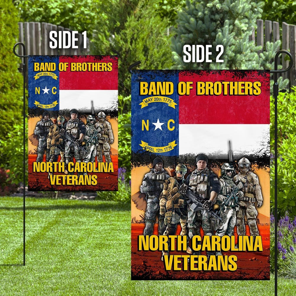 US Veteran Flag, Band Of Brothers North Carolina Veterans Flag, Veteran Garden Flags
