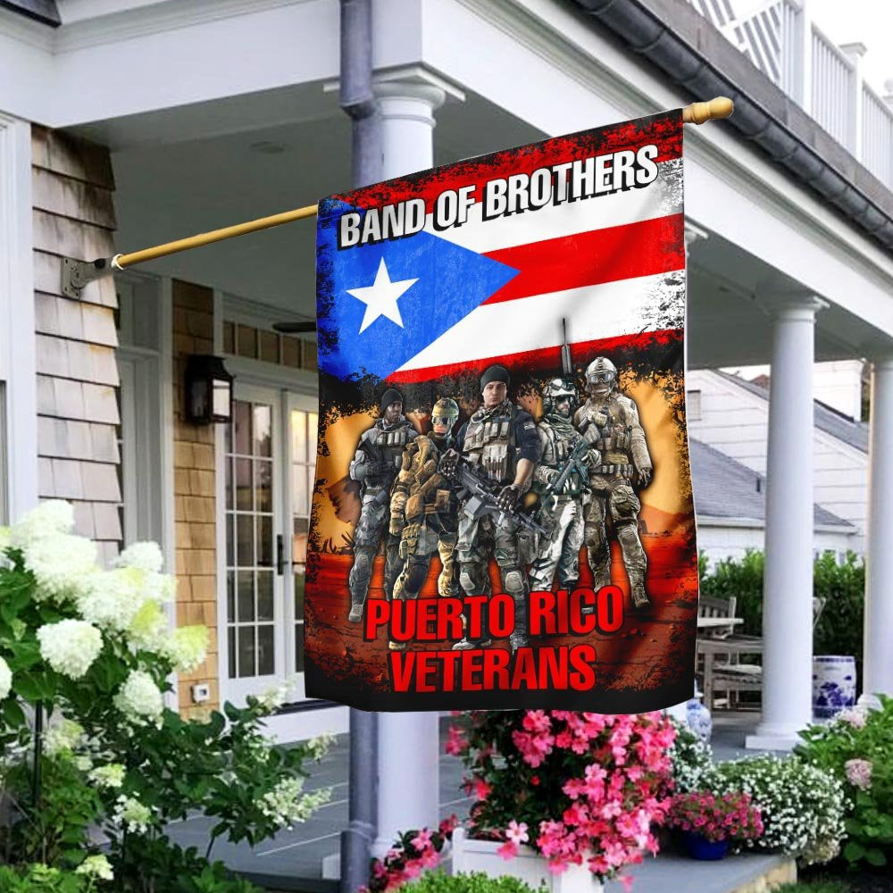 US Veteran Flag, Band Of Brothers Puerto Rico Veterans Flag, Veteran Garden Flags