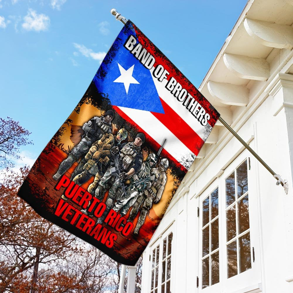 US Veteran Flag, Band Of Brothers Puerto Rico Veterans Flag, Veteran Garden Flags