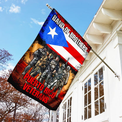 US Veteran Flag, Band Of Brothers Puerto Rico Veterans Flag, Veteran Garden Flags