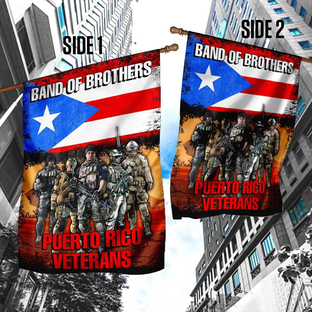 US Veteran Flag, Band Of Brothers Puerto Rico Veterans Flag, Veteran Garden Flags