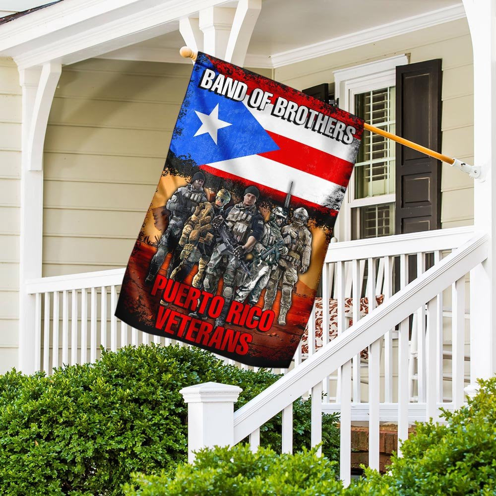 US Veteran Flag, Band Of Brothers Puerto Rico Veterans Flag, Veteran Garden Flags